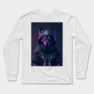 Cyberpunk Biker Wolf Long Sleeve T-Shirt